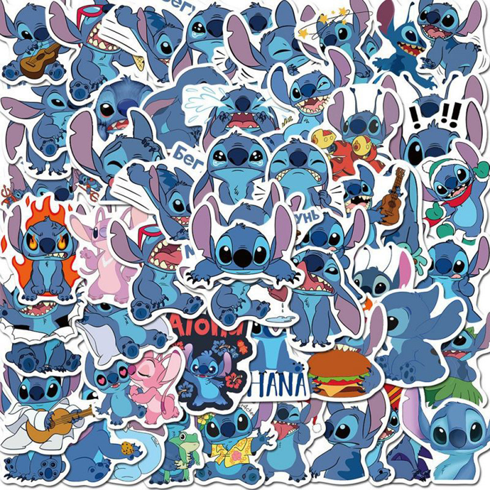 100 ชิ้นน่ารักการ์ตูน Lilo & Stitch สติกเกอร์ Kawaii Decals ของเล่นเด็ก DIY แล็ปท็อปกระเป๋าเดินทางโน้ตบุ๊คตกแต่งสติกเกอร์