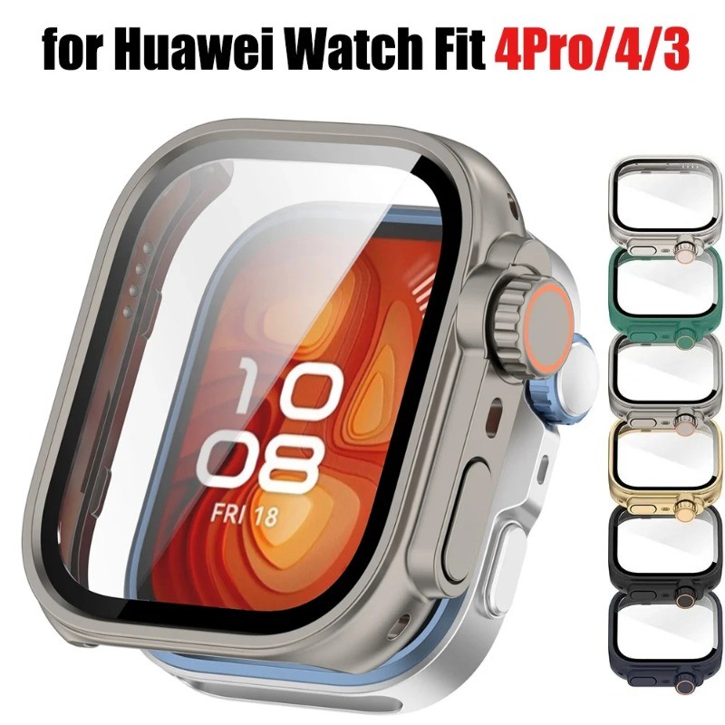 เปลี่ยนเป็น Ultra Watch Case สําหรับ Huawei Watch Fit 4Pro/4/3 ป้องกันหน้าจอ Shell + แก้วสําหรับ Hua