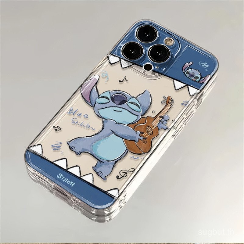 เคสโทรศัพท์โปร่งใสเล่นกีตาร์สีน้ำเงิน Zai Zai เข้ากันได้กับ iPhone 13 Pro Max 13 14 15 16 Pro Max XS