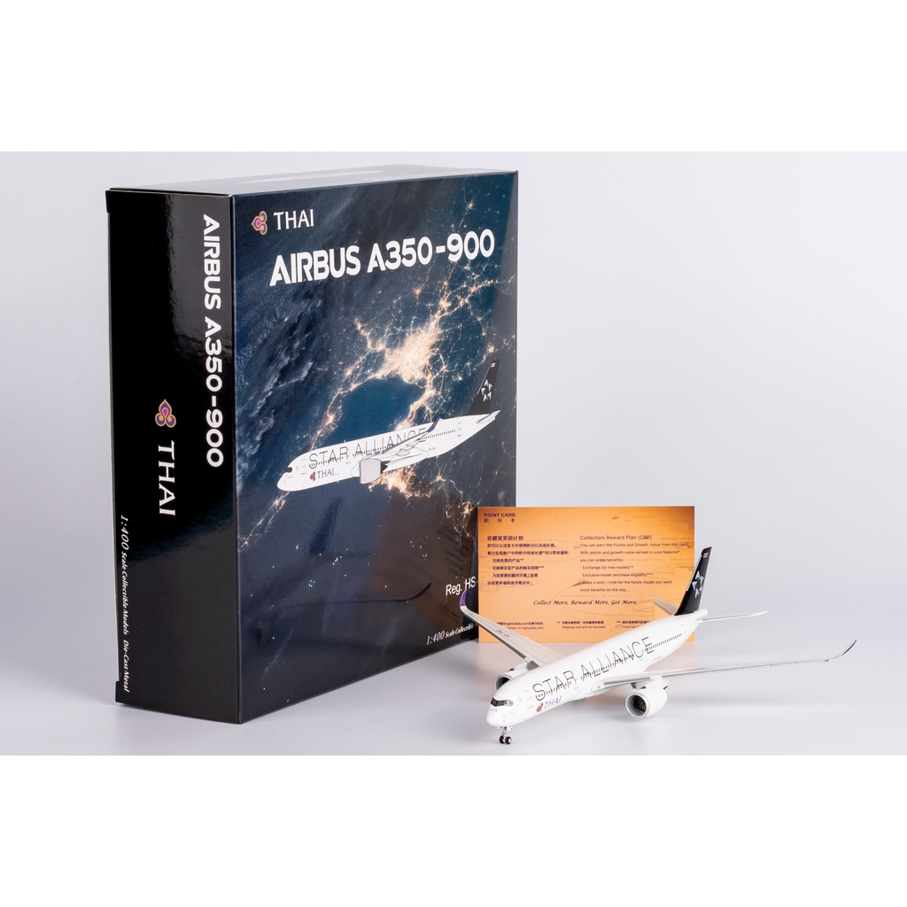 39085 โลหะผสมสะสมเครื่องบินของขวัญ NG รุ่น 1:400 การบินไทย "StarAlliance" Airbus A350-900 Diecast Ai