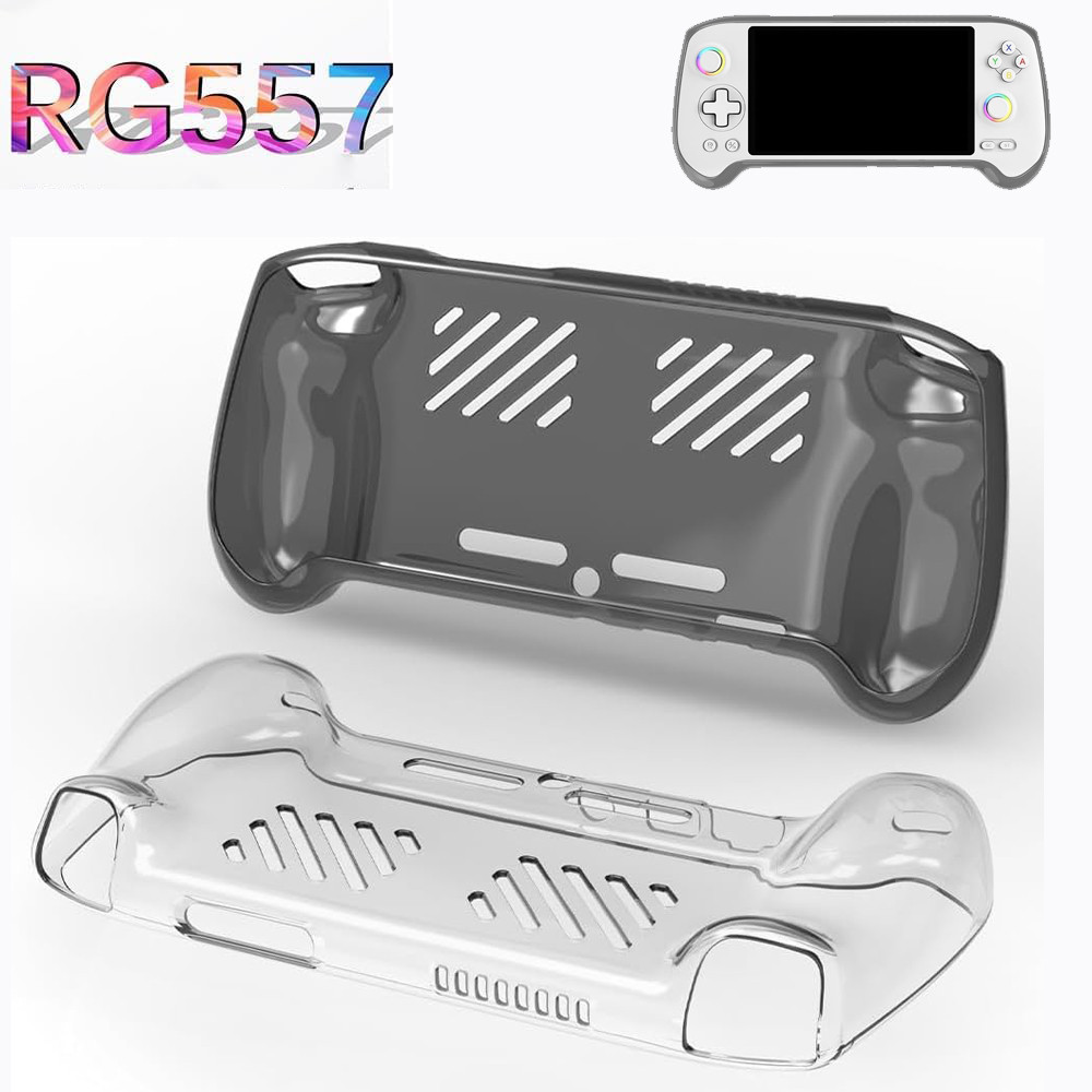 สําหรับ Anbernic RG557 เกมคอนโซลเคส TPU,เคสป้องกันแบบนุ่มสําหรับ Anbernic RG557 พร้อม Grips ป้องกันร