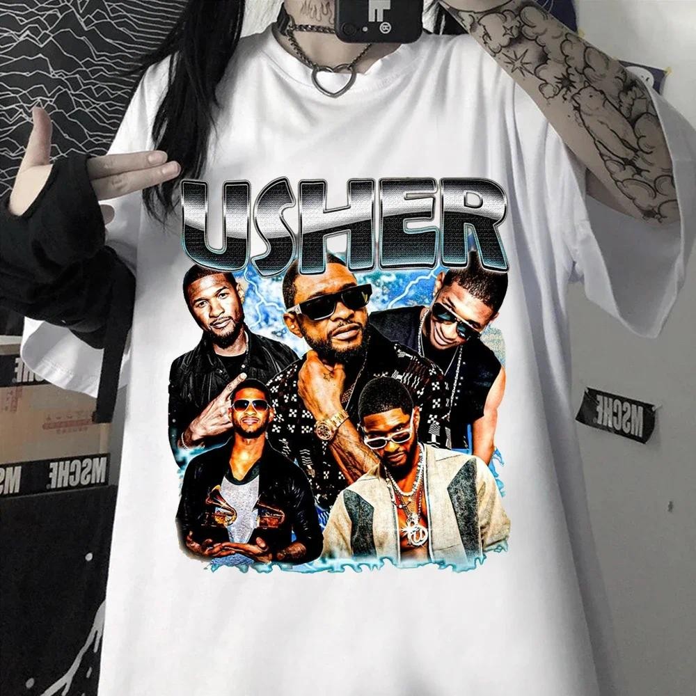 COD Retro Usher Singer Music Tour เสื้อฮิปฮอป O-คอ ลำลอง Unisex