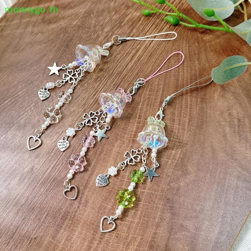Monnygo น่ารักโทรศัพท์ Charms อินเทรนด์แมงกะพรุน Four-leaf Clover โทรศัพท์มือถือ Lanyard พวงกุญแจกระเป๋าจี้การ์ดหนังสือ TH