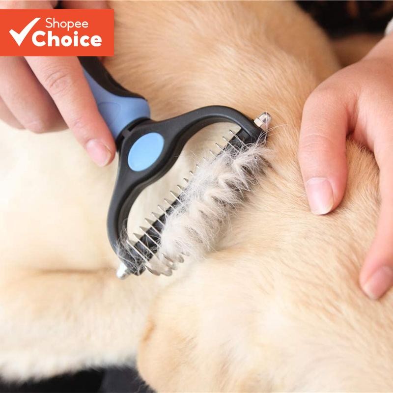 Double-Sided Pet Deshedding Brush -ถุงมือกําจัดขนไฟฟ้าสถิตสําหรับสัตว์เลี้ยง, Knot Remover & Hair Comb for Dogs & Cats, Cat Brush fur Remover 2025