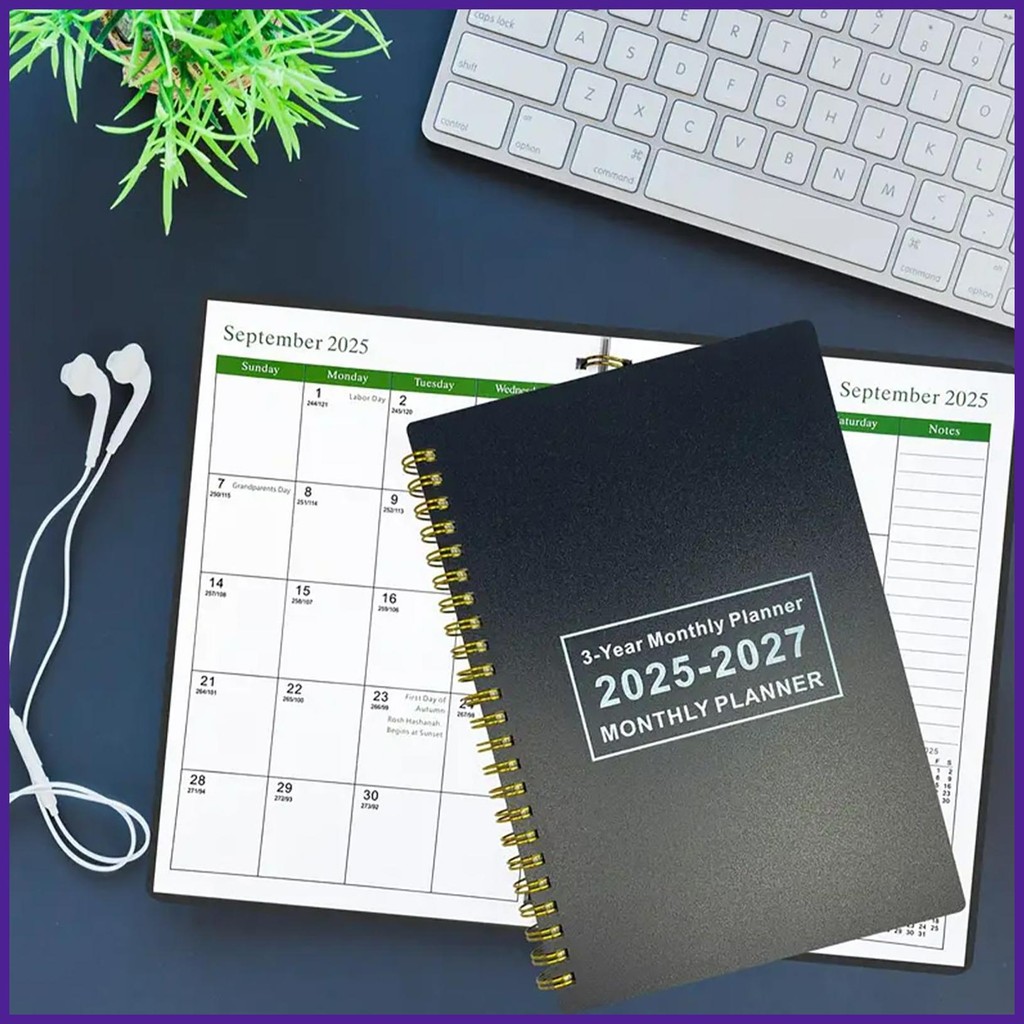 Planner 2025-2027 Multi Year Planner ปฏิทิน Datebook Notebook Organizer สําหรับการวางแผน Scheduling 