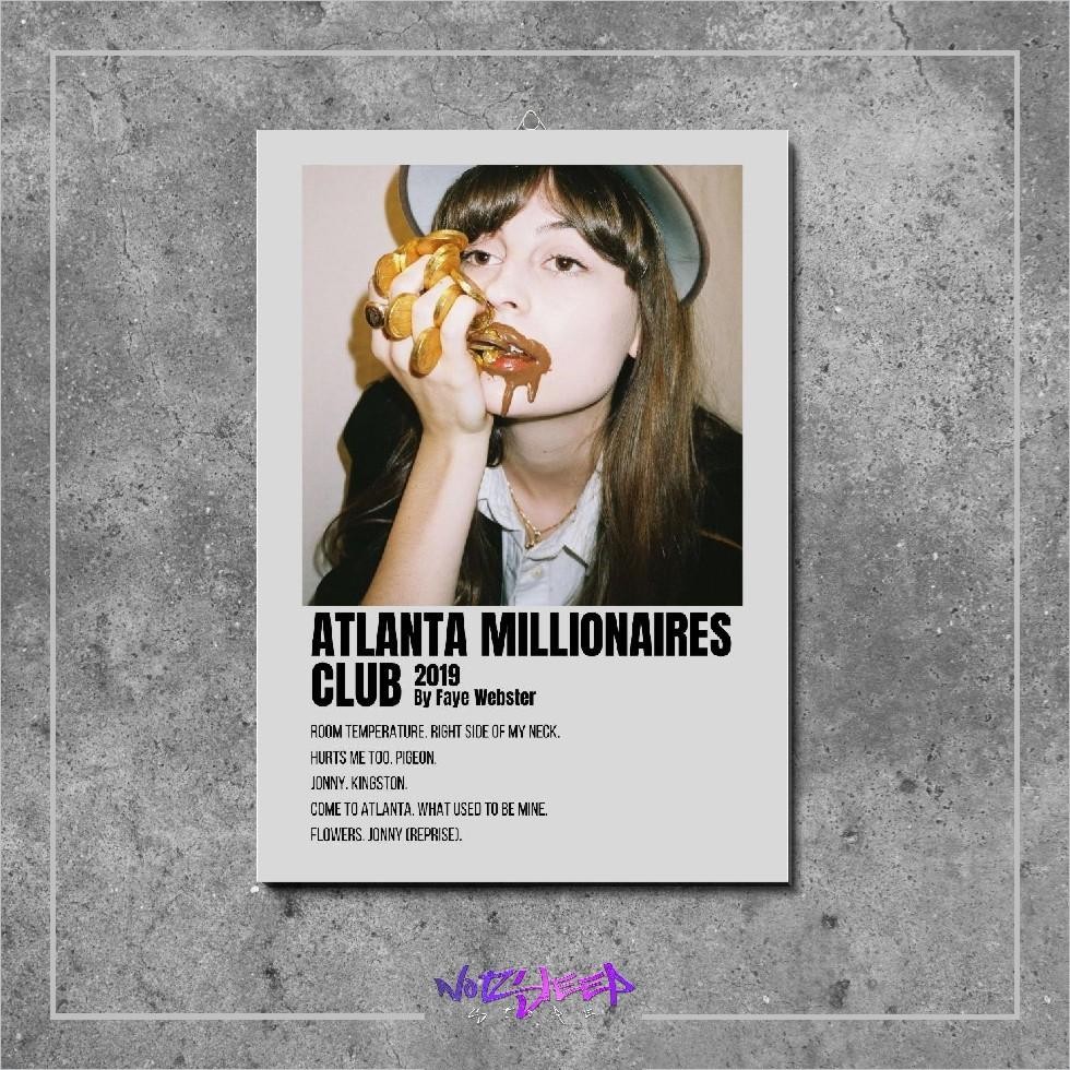 โปสเตอร์ไม้ปกเพลงอัลบั้ม Atlanta Millionaire Club Faye Webster Wall Decorative Aesthetic Band หินช้า