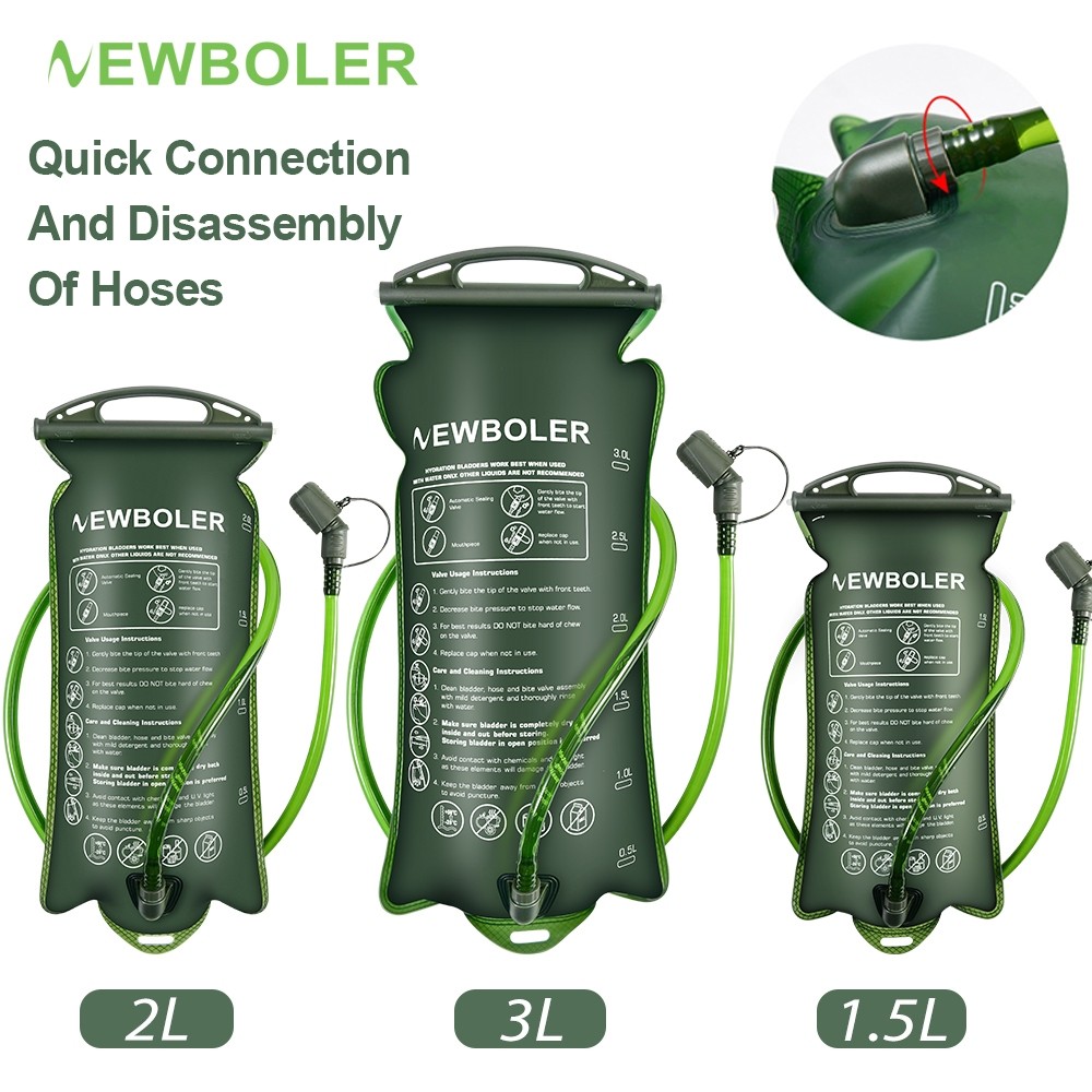 Newboler 1.5L 2L 3L กระเพาะปัสสาวะน้ํา PEVA BPA-ฟรี Running Hydration กระเป๋าแบบพกพารั่วกระเป๋ากันน้ําสําหรับเดินป่าขี่จักรยาน Camping Running