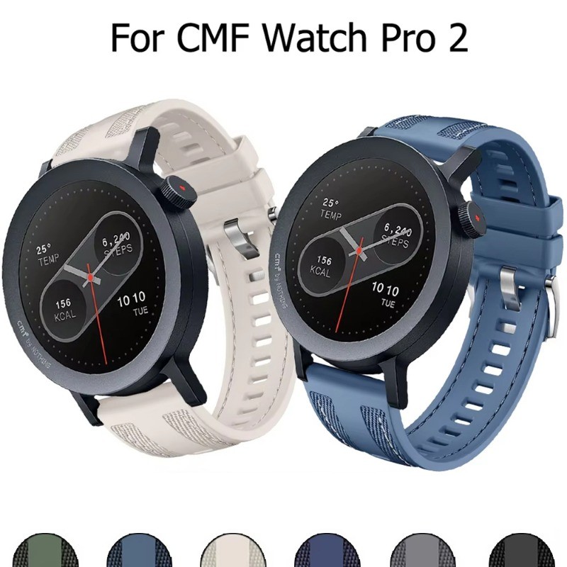 22mm Braid สายซิลิโคนสําหรับ Cmf Watch pro 2 กันน้ําสร้อยข้อมือสําหรับ Xiaomi/Redmi/Amazfit/Realme นาฬิกา 3 /2 สายรัดข้อมือ
