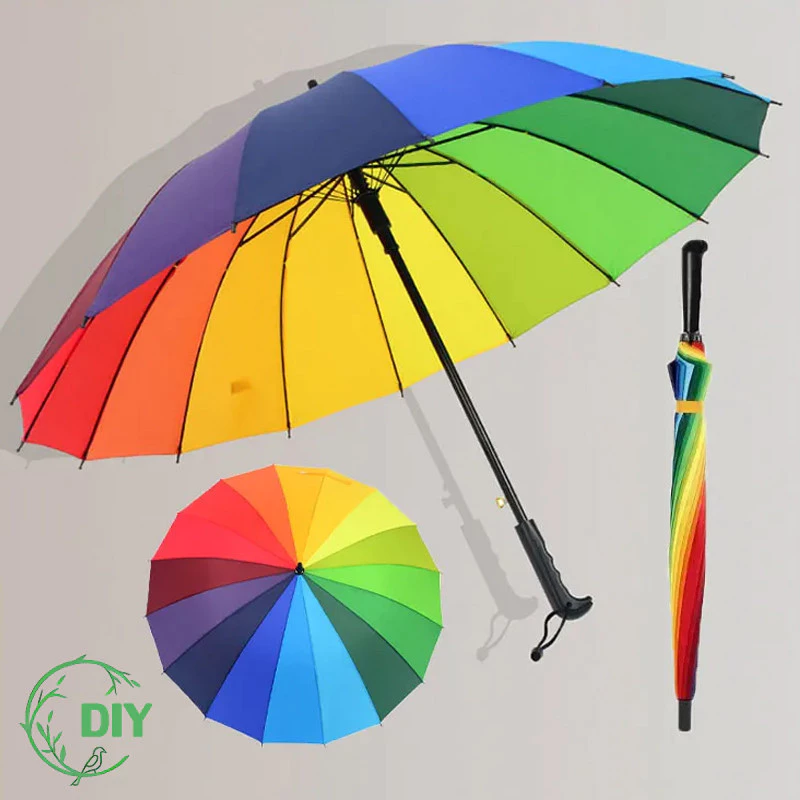 ร่มใหญ่ เนื้อโปร่งแสง สีรุ้ง กันฝน-กัน UV แฟชั่นสดใส - รูปที่ 1