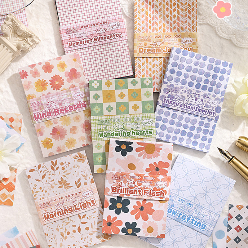 50 แผ่น Elegant Emotional Writing Series ข้อความกระดาษ Non-Sticky ตกแต่ง DIY วัสดุ Decals