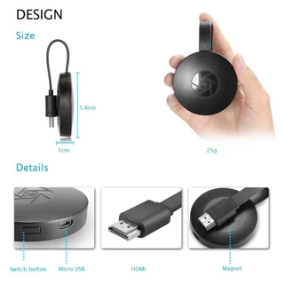 Chromecast G2ทีวีสตรีมมิ่งไร้สาย Miracast HDMI Dongle อะแดปเตอร์แสดงผล Pigfly