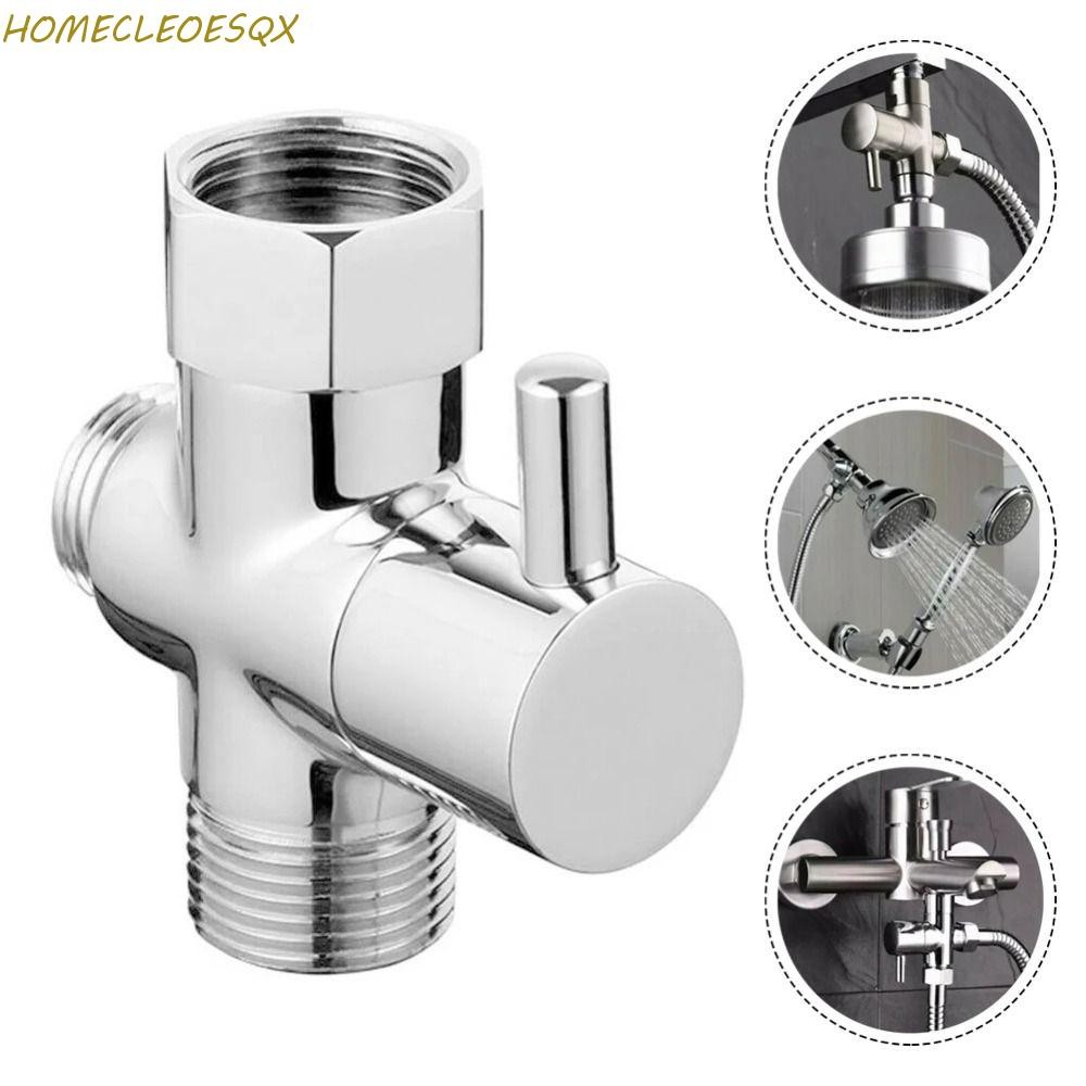 HOMECLEEOESQX 3 Way Shower Head Diverter Valve,สามฟังก์ชั่น T-adapter 3 Way Switch Faucet Valve,วาล์