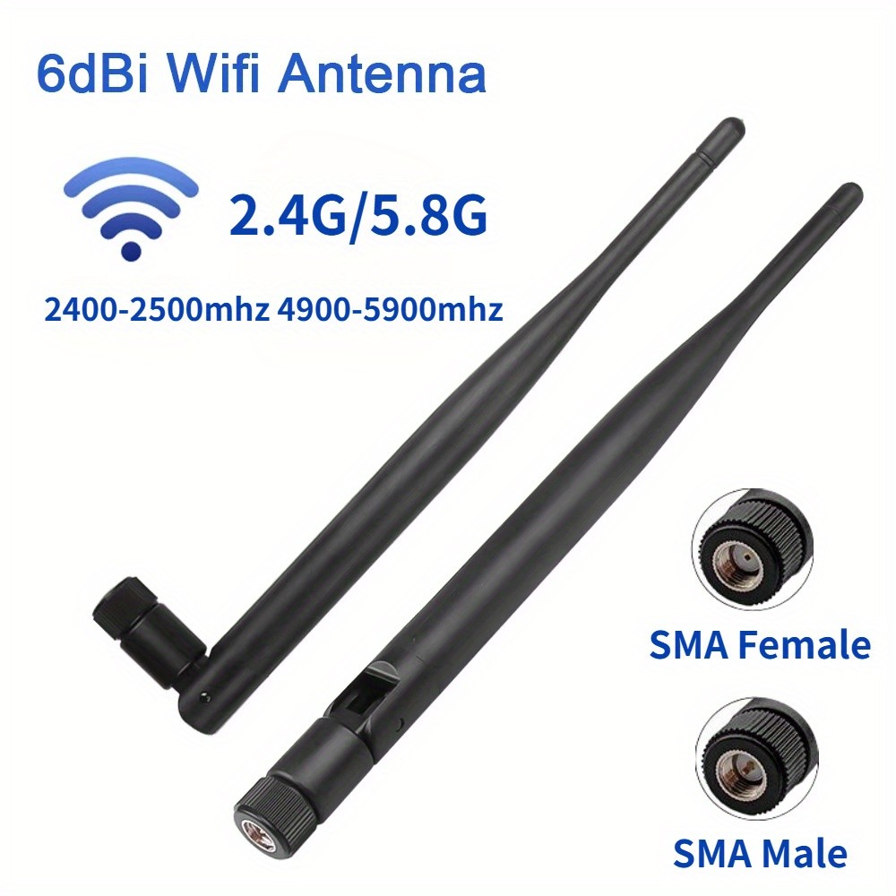 2 ชิ้น 2.4 กรัม 5.8 กรัม Dual Band Omni เสาอากาศทิศทางพับ WiFi เสาอากาศรับสัญญาณสูง 6dBi SMA ชาย/SMA หญิงสําหรับ Router