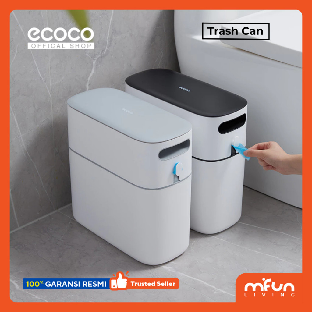 ECOCO ถังขยะแบบซิปเรียบง่าย - ถังขยะห้องน้ําห้องครัวถังขยะ E2244