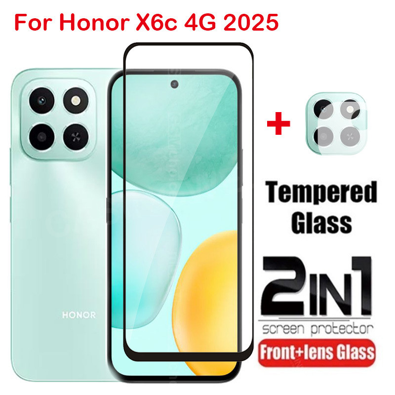 ป้องกันหน้าจอสําหรับ Honor X6c X6 X7C X7d 4G 5G 2025 คลุมทั้งหมดกระจกนิรภัยใส HD ป้องกัน Anti Scratch ฟิล์ม