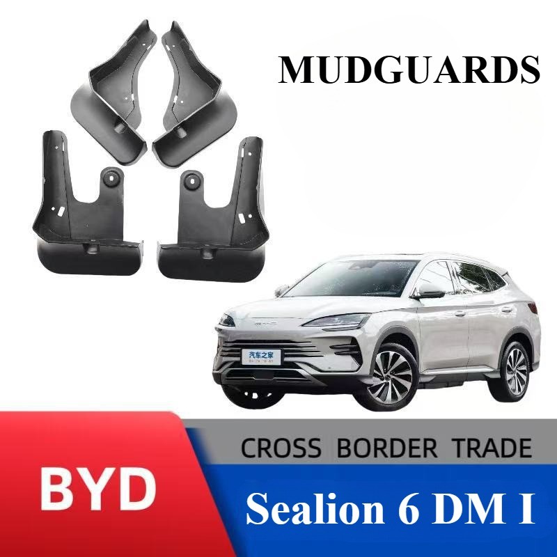 Byd sealion 6 dm i กันโคลนหลังด้านหน้า splash proof fender mudflaps พลาสติก pp ความหนาแน่นสูงป้องกันสภาพอากาศ