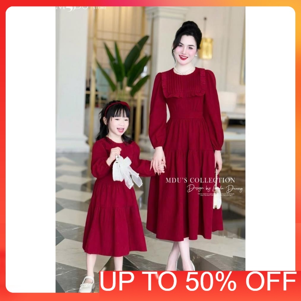 Lady Dress MDU1911 ดีไซน์แขนพัฟ กํามะหยี่คุณภาพสูงจาก MDU K60-D2-2