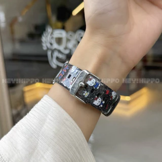 สายรัดใส TPU เหมาะสําหรับสมาร์ทวอทช์ซีรีส์ 10/9/8/7/6/5/4/3/2/1 แมว KT การ์ตูนน่ารักเหมาะสําหรับ iwatch49/46/45/44/42/41/40/38 มม.