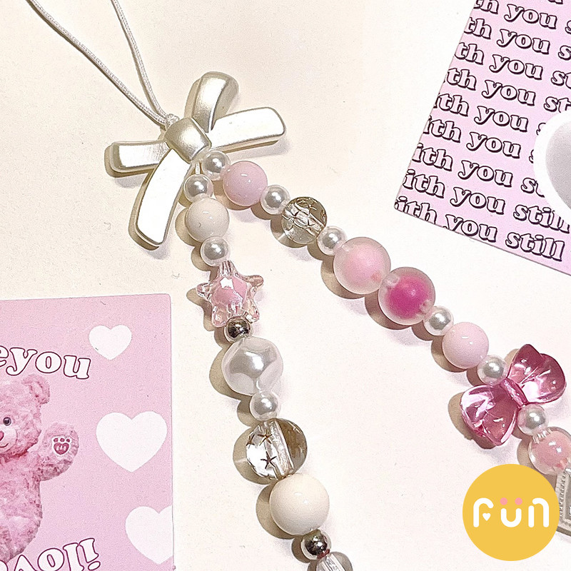 อิน สีชมพูกุทัณฑ์รูปหัวใจลูกปัดโทรศัพท์เชือกเส้นเล็กสายรัดข้อมือพวงกุญแจเสน่ห์โซ่แขวนสายป้องกันการสูญหายที่ทําด้วยมือดินโพลิเมอร์เซ - รูปที่ 6