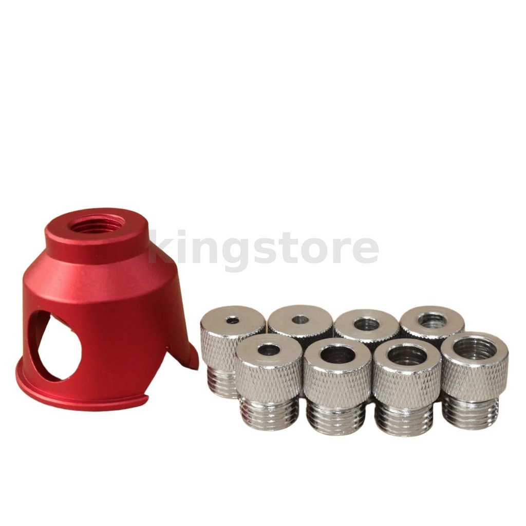 JIGHOLE อลูมิเนียม Pocket Hole Jig 3-10 มม.คู่มือเจาะแนวตั้ง 90 องศารูตรง Positioner 8 เหล็ก Bushings ที่ถูกต้องงานไม้เครื่องมือ
