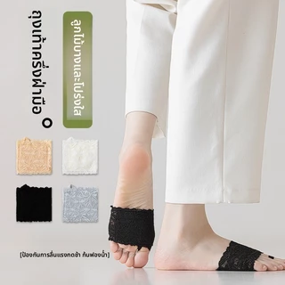 ลูกไม้สีดําถุงเท้าครึ่งปาล์มผู้หญิงฤดูร้อนบาง Low-Top ตาข่าย Breathable สีขาวที่มองไม่เห็น Anti-Slip สูง