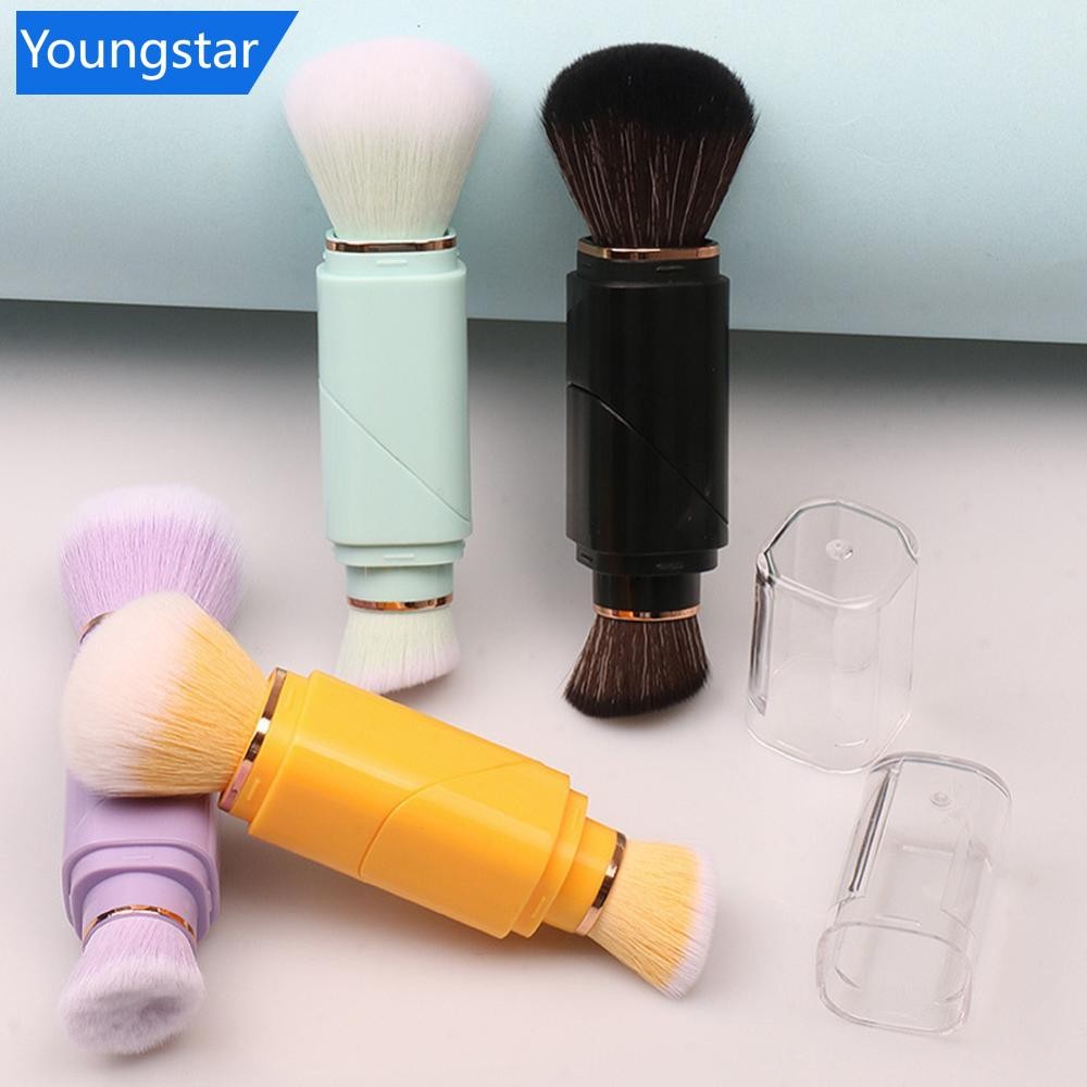 FYY ขนาดเล็ก 2 in1 Rubiks Cube Telescopic Brush Powder Blusher แปรงแต่งหน้าแบบพกพาเครื่องมือแต่งหน้า Foundation Make-up Powder Blusher แปรง
