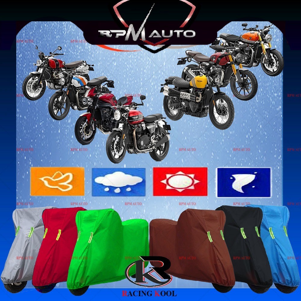 TRIUMPH รถจักรยานยนต์ Racingkool-MotorCover ป้องกันกันน้ําฝุ่น SCRAMBLER 400 SCRAMBLER 900 SCRAMBLER