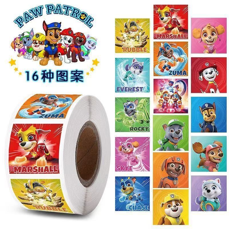 paw patrol วังทีมม้วนสติกเกอร์ ทําเอง สติกเกอร์การ์ตูนเด็กน่ารักคู่มือปิดผนึกรางวัล 1 ม้วน/300 สติกเกอร์