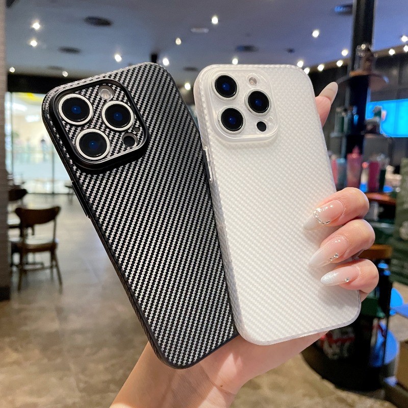 HOCE คาร์บอนไฟเบอร์ตารางรูปแบบเคสโทรศัพท์สําหรับ IPhone 17 16 15 14 13 12 Pro Max 16E PC Ultra-Thin PC ฝาครอบกรณี ราคา ถูกที่สุด ดีลบีเคเค แกลเลอรีภาพที่ 2