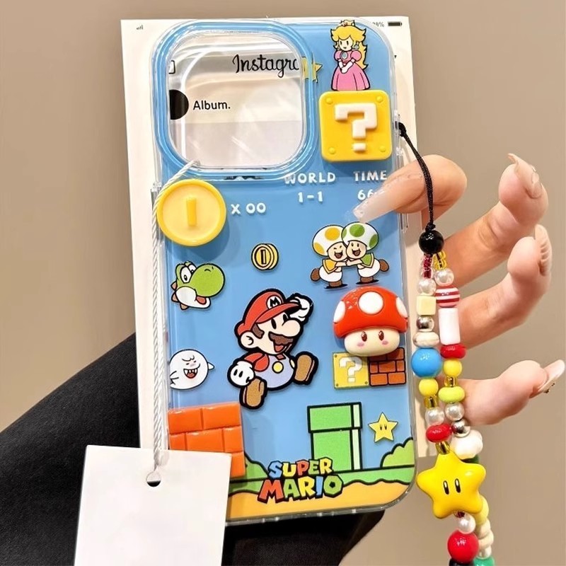 SAMSUNG การ์ตูนสร้อยข้อมือสามมิติเคสโทรศัพท์Samsung S26 S25 S24 S23 Ultra S22 + S21 FE A15 A55 A16 ป้องกัน