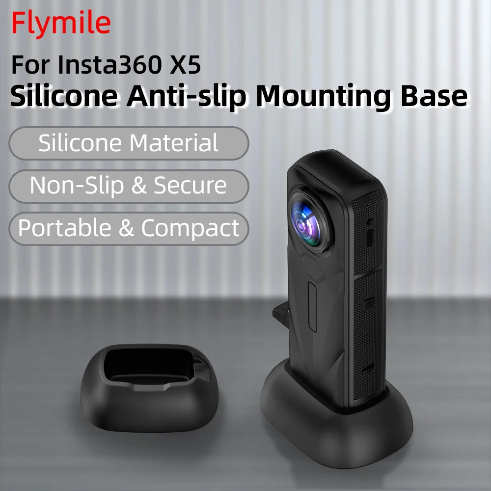 ขาตั้งกล้องตั้งโต๊ะ Flymile สำหรับ Insta360 X5 อุปกรณ์เสริมขาตั้งซิลิโคนกันลื่น อะแดปเตอร์รองรับ