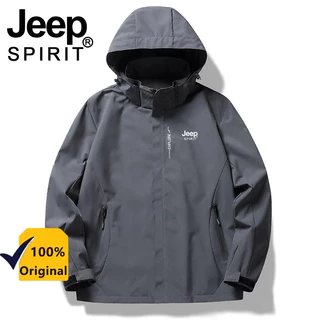 Jeep spirit เสื้อกันลมกลางแจ้งสำหรับผู้ชาย JACKET ลําลองพร้อมกระเป๋า แบรนด์อินเทรนด์ ฤดูใบไม้ผลิและฤดูใบไม้ร่วง กันลม สกี ปีนเขาวางแบบ