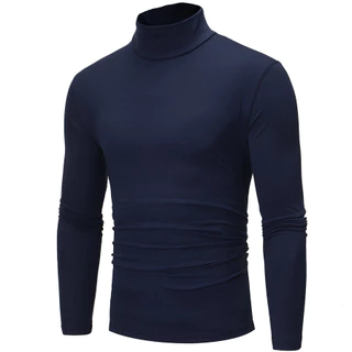 [การจัดส่งในท้องถิ่น] คน เสื้อยืด แฟชั่น ปลอกคอสูง สีทึบ ขนาดใหญ่