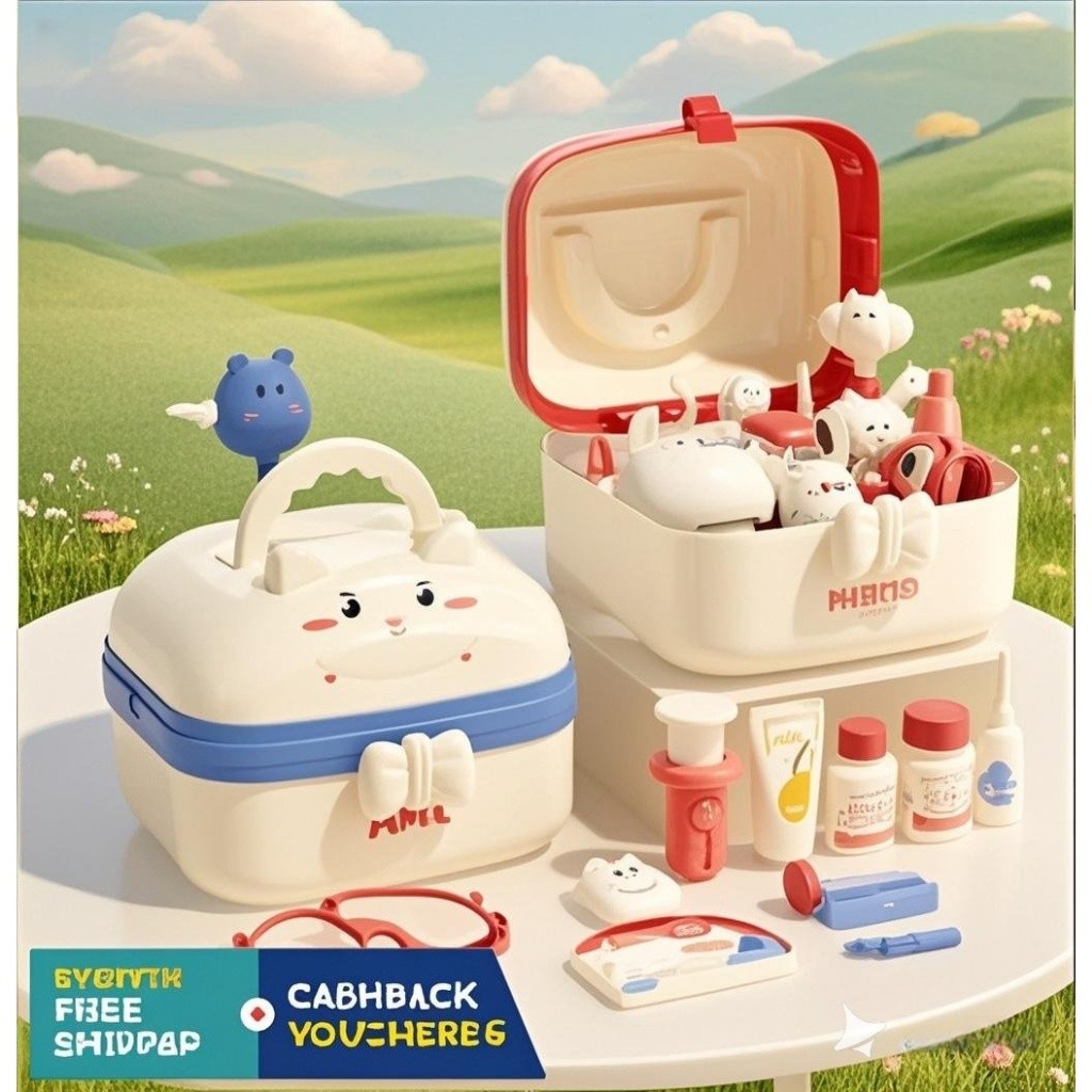Kids Medical Doctor & Nurse Play Play Set - ชุดของเล่นแกล้งทําเป็น 39/58 ชิ้นพร้อมหูฟัง Syringe กระเ