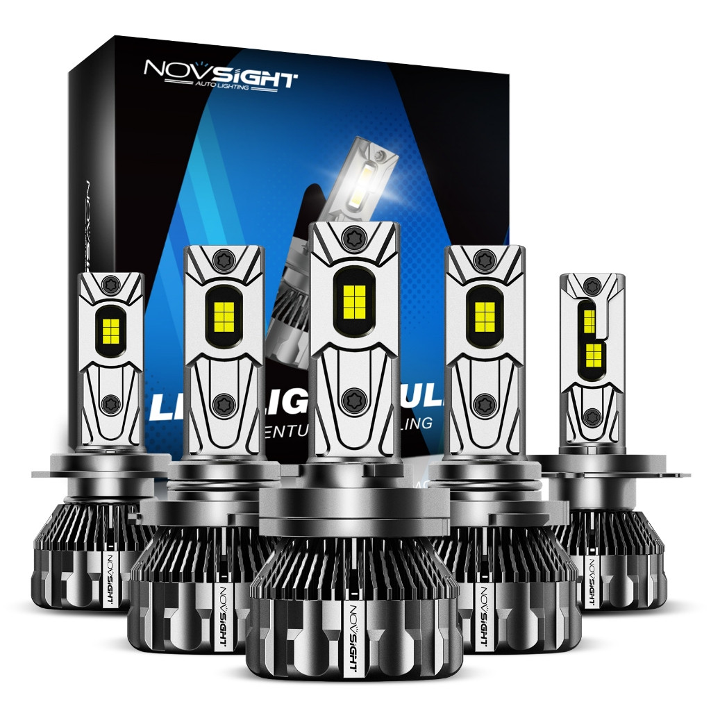 Novsight ไฟหน้ารถ LED T2 H4 H7 H11 HB3 HB4 160W/ คู่ 33000LM 6500K ไฟหน้า IP68 กันน้ํา