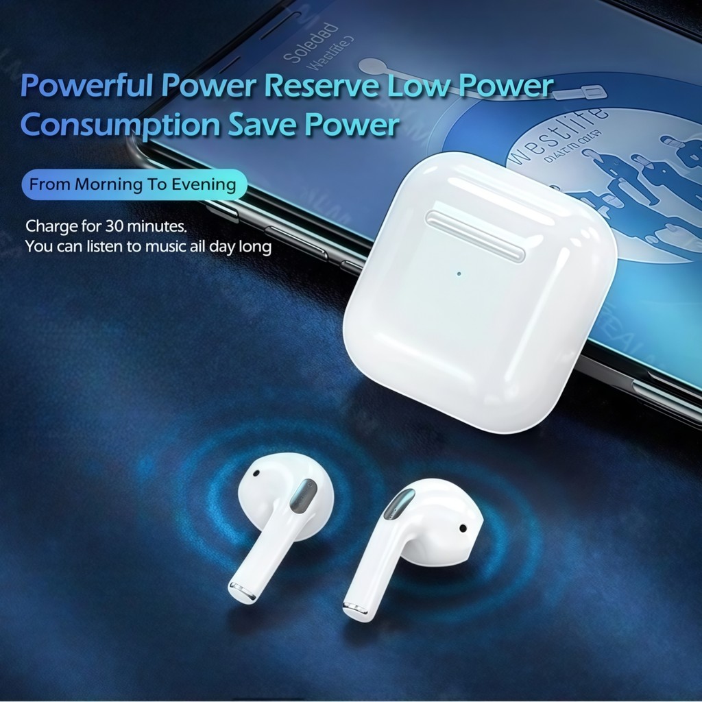 หูฟัง Bluetooth 5.0 ไร้สาย Pro4 สัมผัสลายนิ้วมืออัจฉริยะ การโทรด้วยเสียงความละเอียดสูง เข้ากันได้กับระบบ Android และ Xiaomi