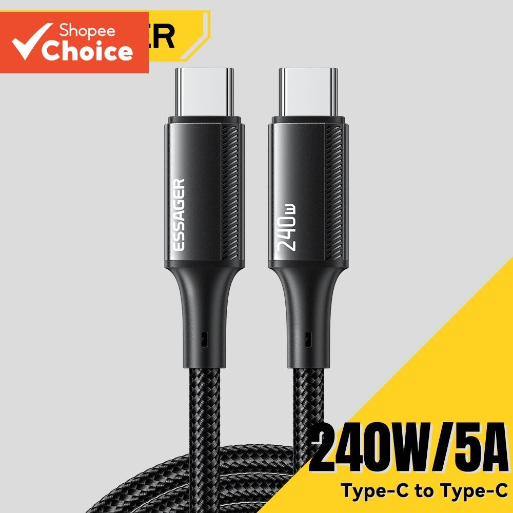 Essager 240w Type-C toType C สายชาร์จชิป E-Marker ในตัวสําหรับ Xiaomi ip1 5