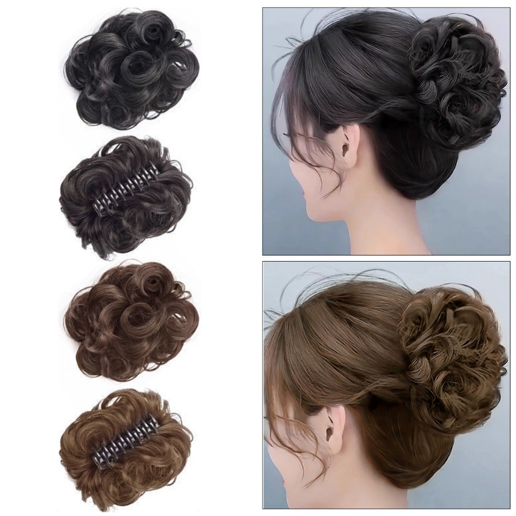 10CM.ผมหยิกกิ๊บติดผม แฮร์พีซมวยผม มวยผมหยิก มี4สี สําหรับผู้หญิง เครื่องประดับผม สีสวยธรรมชาติ - รูปที่ 2