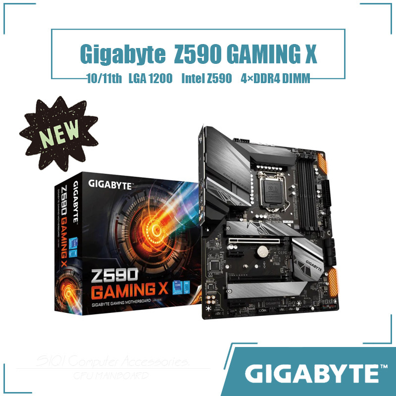 [ใหม่] เมนบอร์ด Gigabyte Z590 GAMING X Intel Z590 4DDR4 DIMM LGA1200 เมนบอร์ดเดสก์ท็อป