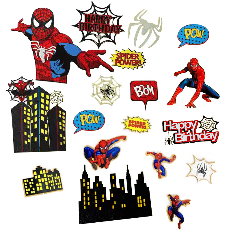 ขั้นสูง Spider Man เค้กชุดตกแต่งวันเกิดเด็ก Spider Man อุปกรณ์อบขนม Boy เค้กวันเกิด