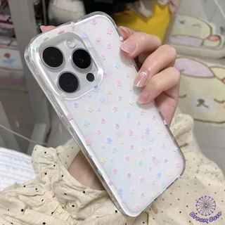 แฟชั่นเต็มหน้าจอน่ารักมีสีสันดาวน้อยใสนุ่มเคส OPPO A38 A17 A18 A78 A57 A16 A77 A7 A9 2020 A53 A58 A76 A54 A77 Reno 10 8T