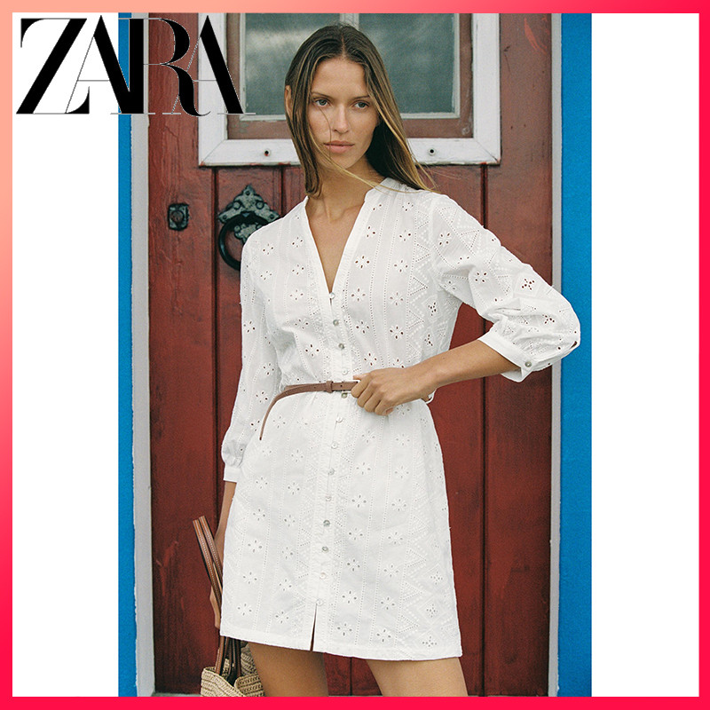 ZARA ซาร่า ฤดูร้อนใหม่ ชุดมินิสำหรับผู้หญิง สวมใส่ง่าย ดีไซน์แฟชั่น