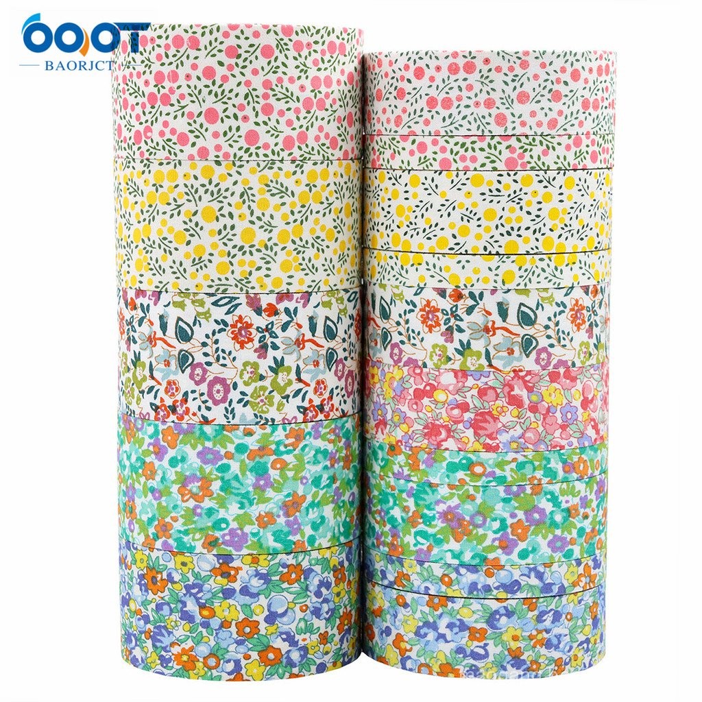34XX [จัดส่งจากจีน 1 หลา = 0.914 เมตร] (1 เมตรยาว) ริบบิ้นผ้าดอกไม้กดขนาดเล็ก สไตล์เกาหลี อุปกรณ์เสริมผมสำหรับเด็กผู้หญิง กิ๊บติดผม โบว์ DIY อุปกรณ์เสื้อผ้าทำมือ ริบบิ้นผ้า
