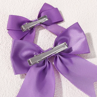 4 ชิ้นน่ารักสีทึบริบบิ้น Bows กิ๊บติดผมสําหรับเด็กสาว Hairpins Barrettes Handmade เด็ก Headwear เด็กอุปกรณ์เสริมผม