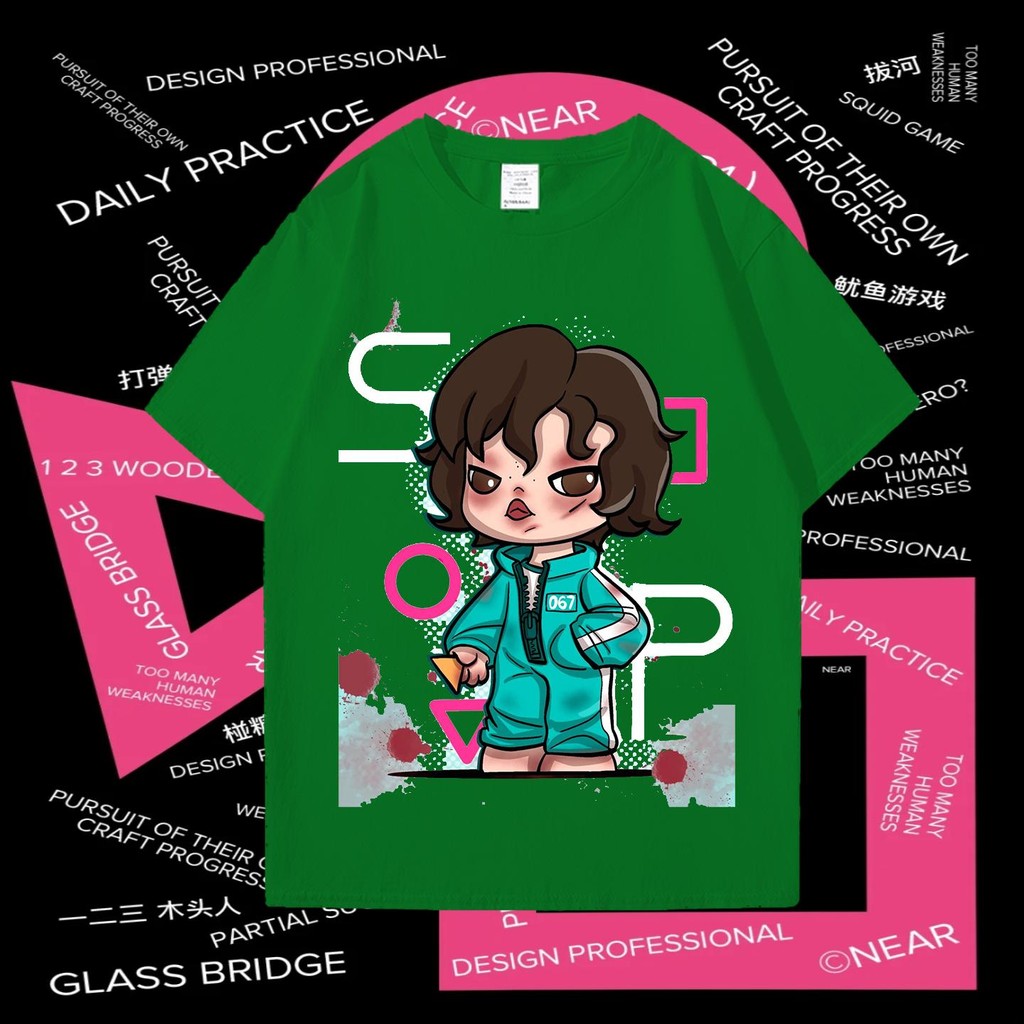 HOT Squid Game 2 เสื้อยืด Squid Game 2 & SKULLPANDA Tshirt Unisex S-5XL