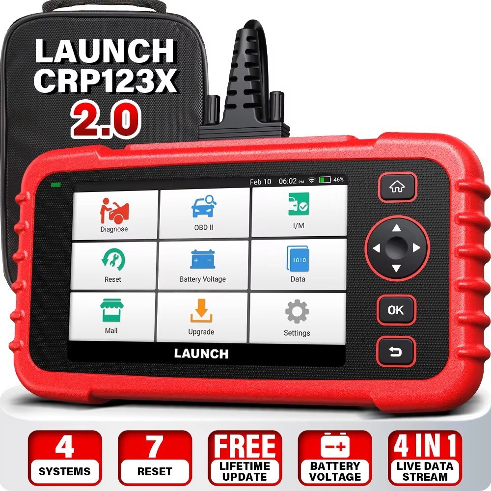 LAUNCH X431 CRP123X OBD2 เครื่องสแกนเนอร์เครื่องอ่านรหัสอัตโนมัติ Crp 123x Auto Diagnose Werkzeug EN