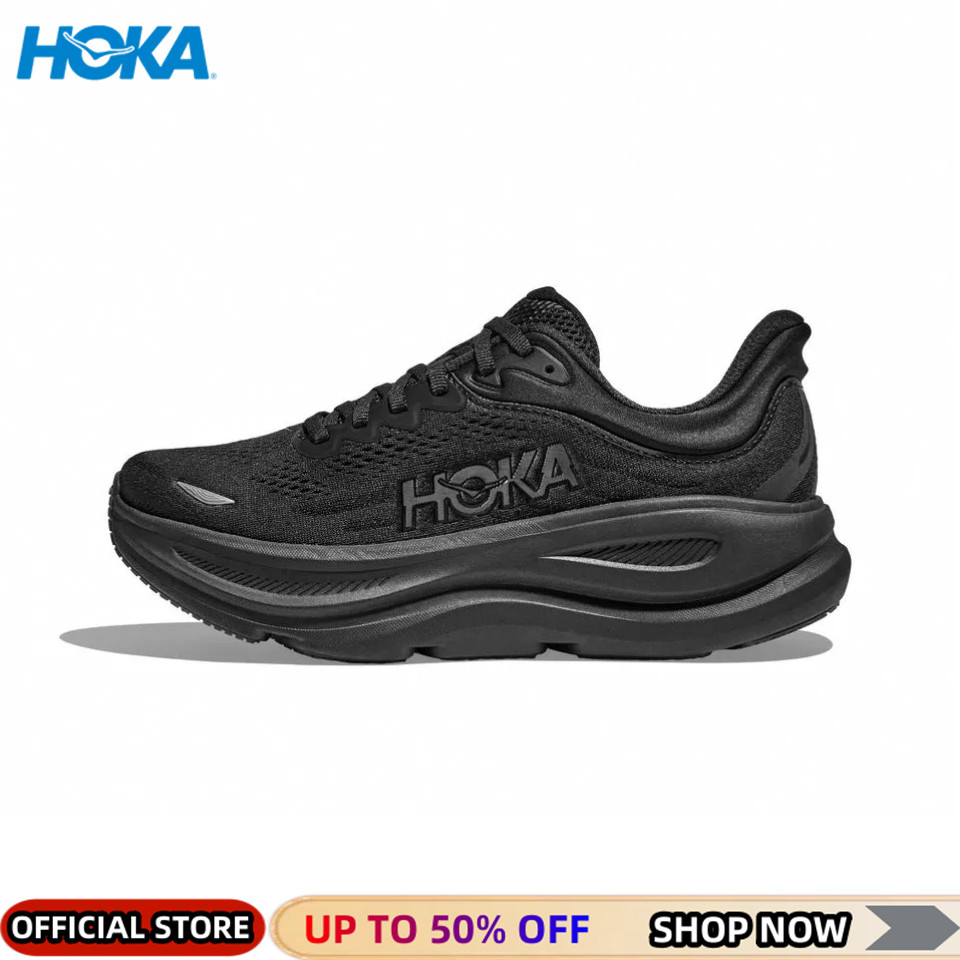 ของแท้ 100% HOKA ONE ONE Bondi 9 Black รองเท้าผ้าใบ