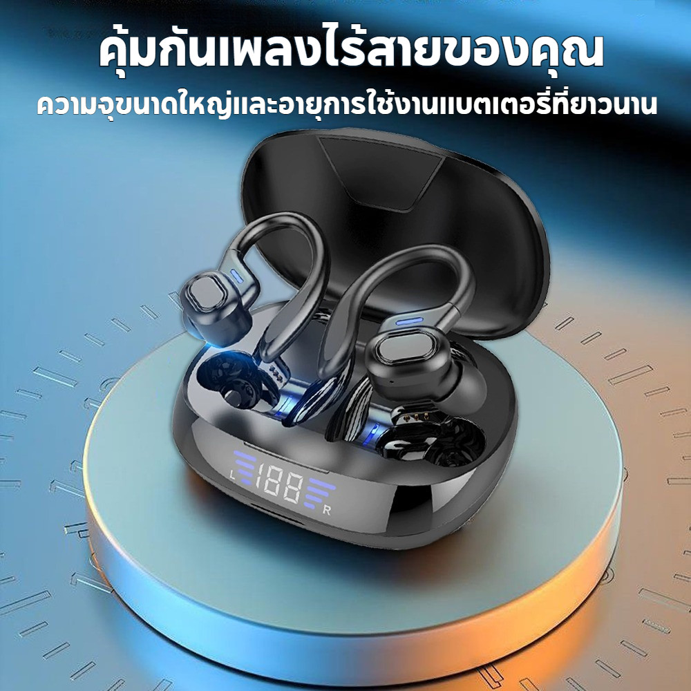 หูฟังไร้สายบลูทูธ ชุดหูฟังไร้สาย Bluetooth กันน้ําTWS Hifi พร้อมไมโครโฟนตัดเสียงรบกวนสําหรับ LED dispute หูฟังสเตอริโอ