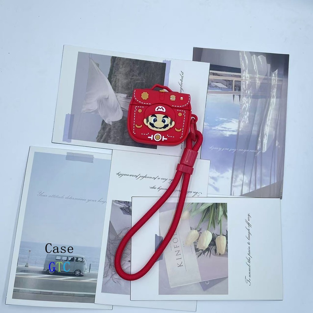 GTC สําหรับ GOOJODOQ J201 J206 Case เคส หูฟังและเชือกเส้นเล็กปรับได้กระเป๋าเอกสารบุคลิกภาพ Mario mot