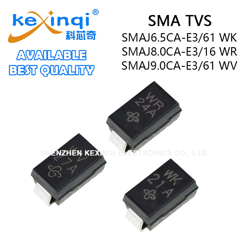 (10-50 ชิ้น) SMAJ6.5CA-E3/61 SMAJ8.0CA-E3/16 SMAJ9.0CA-E3/61 WK WR WV SMA TVS ไดโอด SMD Transient แร